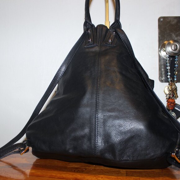 $995 RENATO ANGI Venezia Black Genuine Leather Backpack Bag Purse Like New main image 8